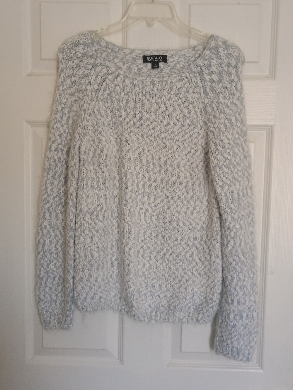 EUC Buffalo David Bitton Light Gray Marled Knit Women's Sweater Size M